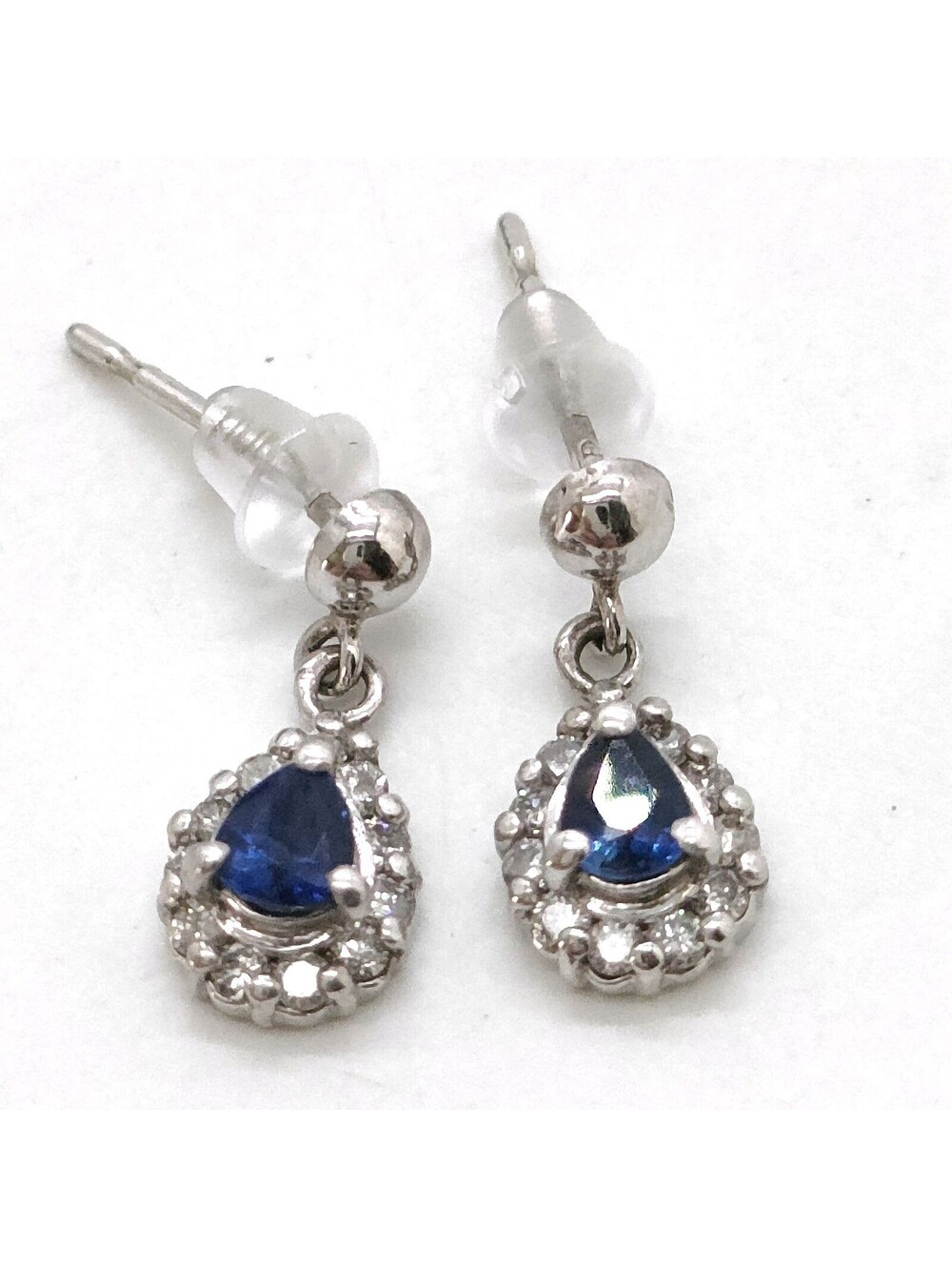 Jewelry Pierced Earring Sapphire Platinum 463459